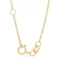 10K Yellow Gold 1/10 Cttw Diamond Paperclip Charm Adjustable Link Bracelet