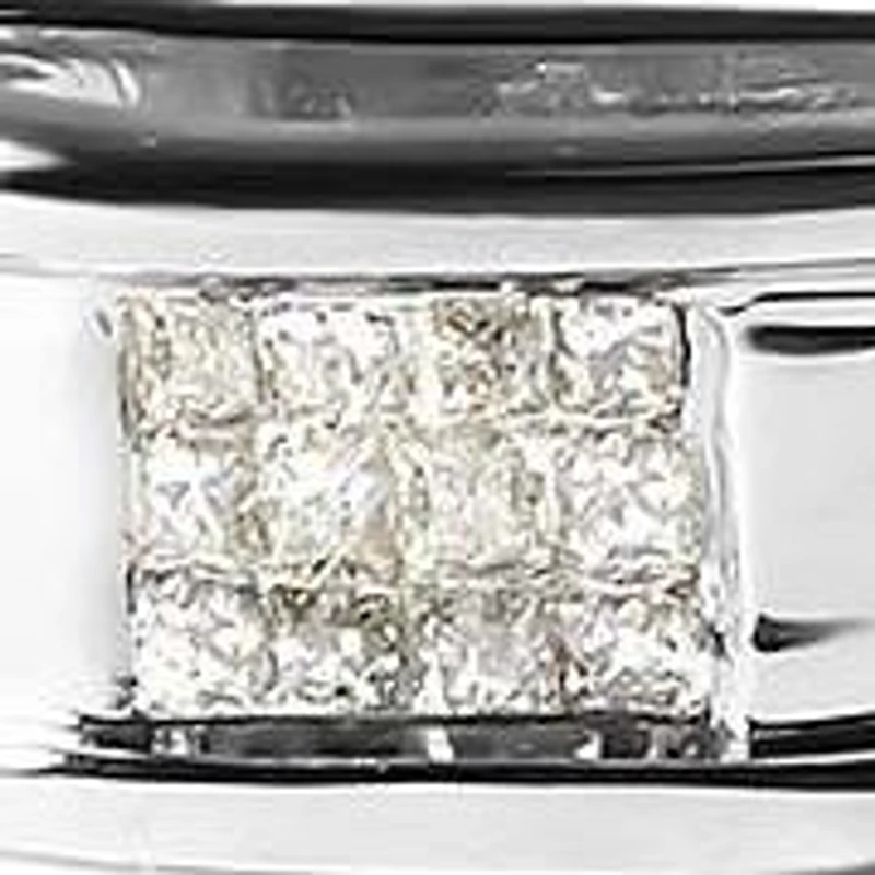 14K White Gold 1.00 Cttw Princess-Cut Diamond Link Bracelet