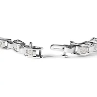 14K White Gold 1.00 Cttw Princess-Cut Diamond Link Bracelet