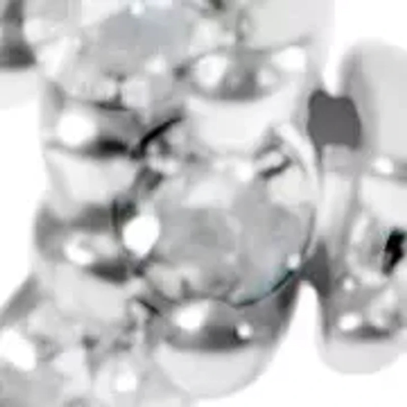 14K White Gold 1 1/2 Cttw Diamond Heart Station Strand Bracelet