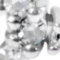 14K White Gold 1 1/2 Cttw Diamond Heart Station Strand Bracelet