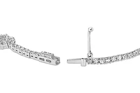 14K White Gold 1 1/2 Cttw Diamond Heart Station Strand Bracelet