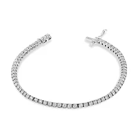 Lab Created 14K White Gold 1.0 Cttw Lab Grown Diamond Illusion Tennis Bracelet
