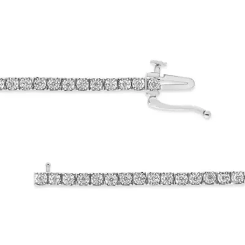 Lab Created 14K White Gold 1.0 Cttw Lab Grown Diamond Illusion Tennis Bracelet