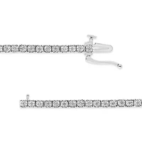 Lab Created 14K White Gold 1.0 Cttw Lab Grown Diamond Illusion Tennis Bracelet
