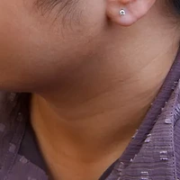 Lab Created Silver Silver / Ct Round Lab Grown Diamond Solitaire Stud Earrings