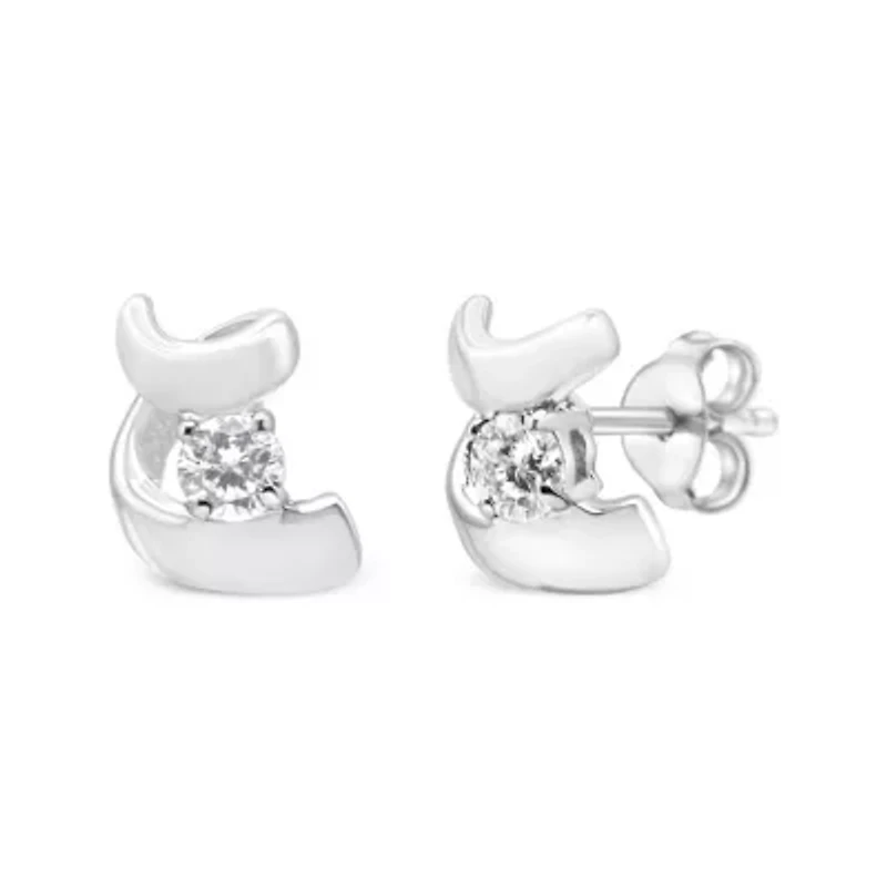 Silver Round Diamond Fashion Earrings