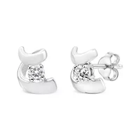 Silver Round Diamond Fashion Earrings