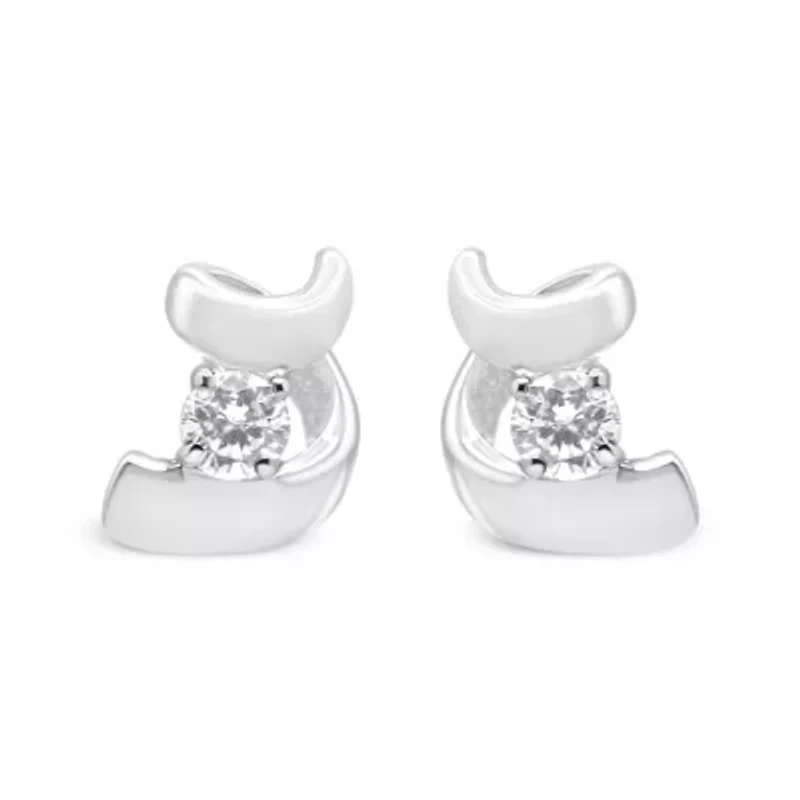 Silver Round Diamond Fashion Earrings