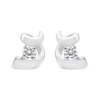 Silver Round Diamond Fashion Earrings