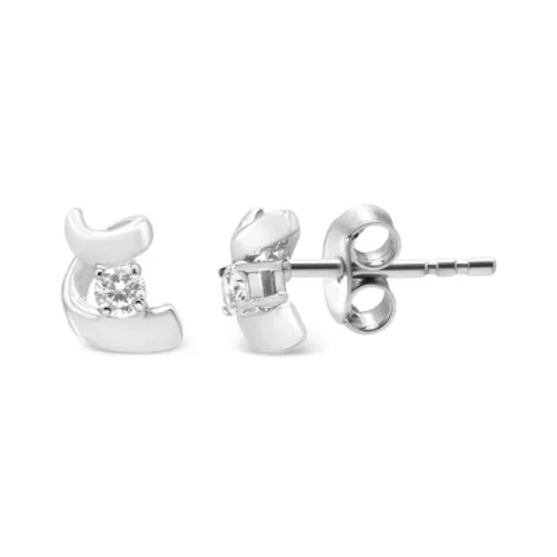 Silver Round Diamond Fashion Earrings