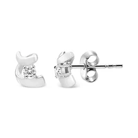 Silver Round Diamond Fashion Earrings