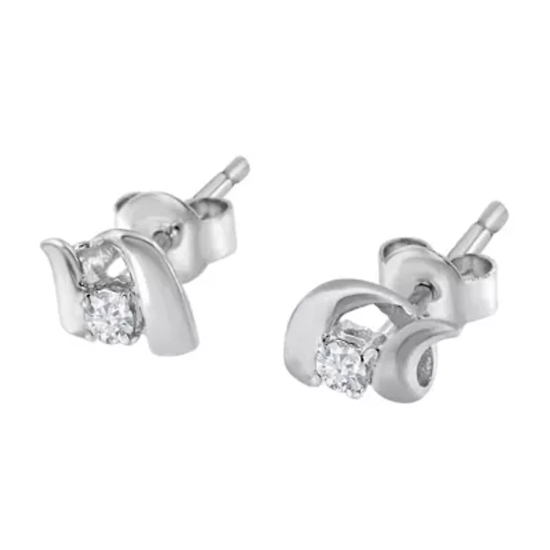 Silver Round Diamond Fashion Earrings