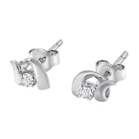Silver Round Diamond Fashion Earrings