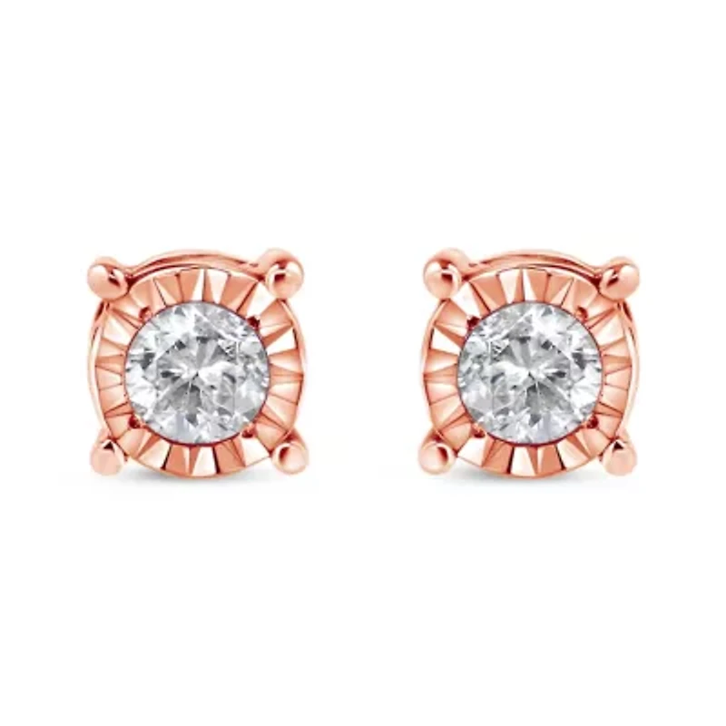 Silver 1/ Ct Diamond Miracle- Stud Earrings