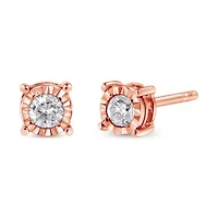 Silver 1/ Ct Diamond Miracle- Stud Earrings