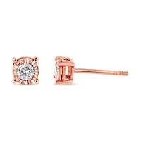 Silver 1/ Ct Diamond Miracle- Stud Earrings