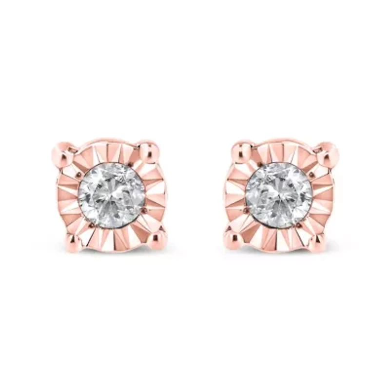 Silver 1/10 Ct Diamond Miracle- Stud Earrings