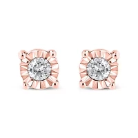Silver 1/10 Ct Diamond Miracle- Stud Earrings