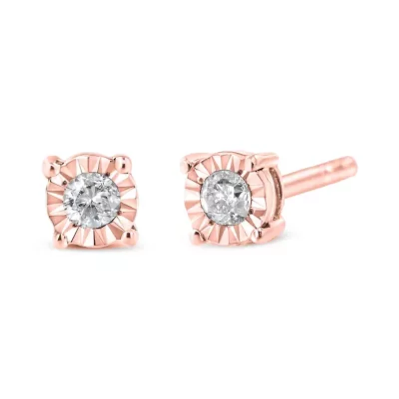 Silver 1/10 Ct Diamond Miracle- Stud Earrings
