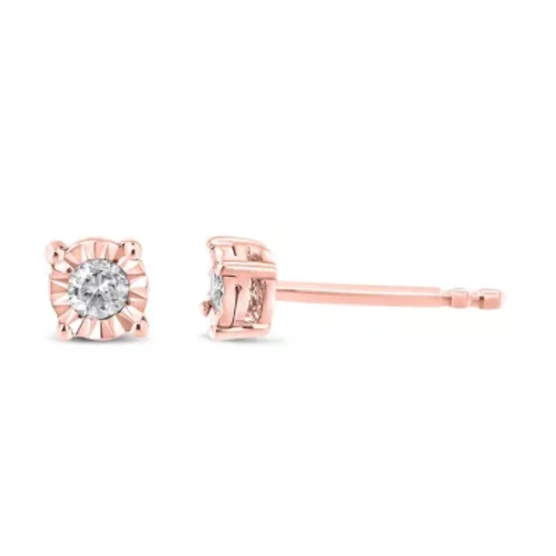 Silver 1/10 Ct Diamond Miracle- Stud Earrings