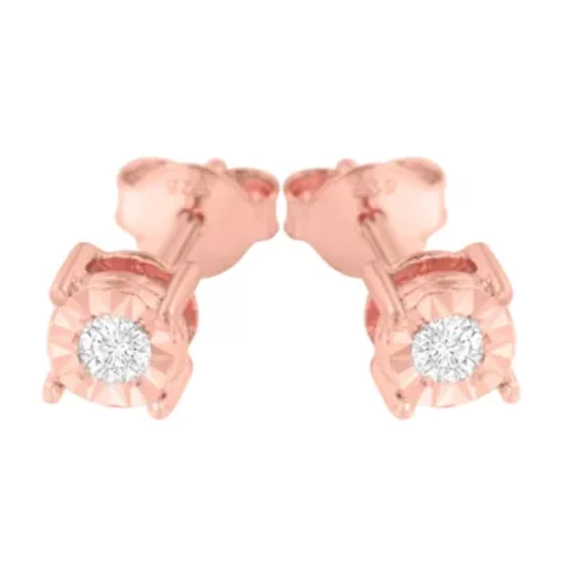 Silver 1/10 Ct Diamond Miracle- Stud Earrings