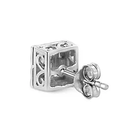 Silver 1/6 Ct Invisible Princess Quad Composite Stud Earrings