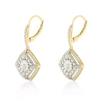 Sterling Silver Rose Diamond Dangle Earring (0.25 Ct , I-J Color, I2-I3 Clarity)