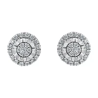 Sterling Silver Diamond Cluster Earrings