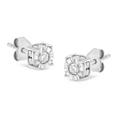 Sterling Silver 1/2 Ct Miracle Diamond Stud Earring