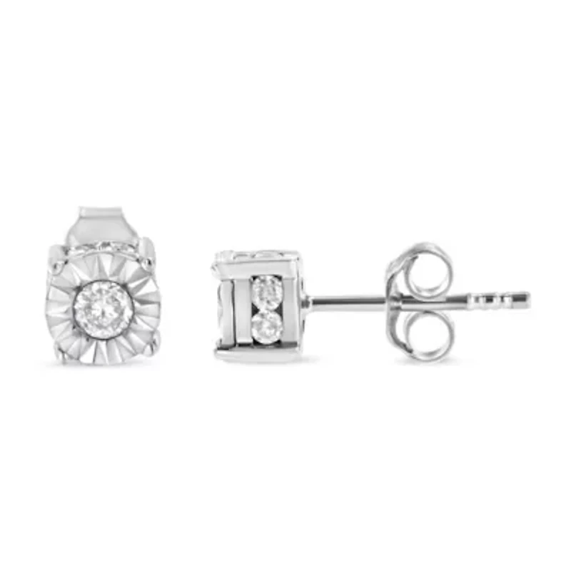 Sterling Silver 1/2 Ct Miracle Diamond Stud Earring