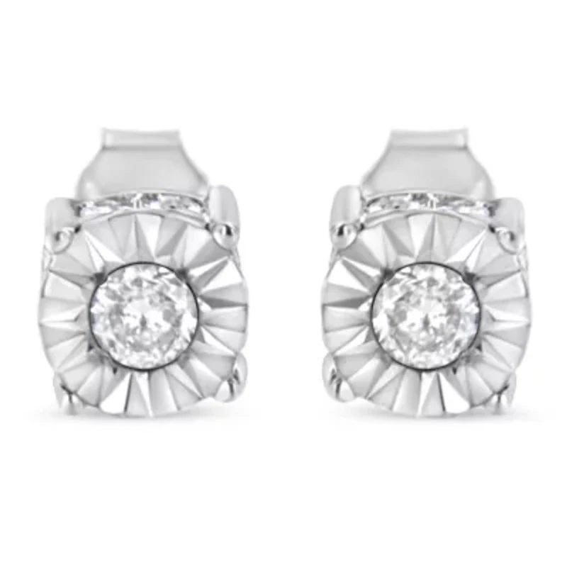 Sterling Silver 1/2 Ct Miracle Diamond Stud Earring