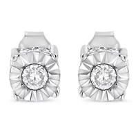 Sterling Silver 1/2 Ct Miracle Diamond Stud Earring