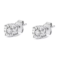 Sterling Silver 1/2 Ct Miracle Diamond Stud Earring