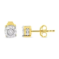 10K Yellow Gold Plated Sterling Silver 1/2 Ct Miracle Diamond Stud Earring