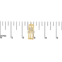 14K Yellow Gold Plated Silver 1/4 Cttw Diamond Link Dangle Stud Earrings