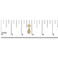 14K Yellow Gold PlatedSterling Silver 1/5 Cttw Diamond Teardrop Filigree Earrings