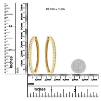 10KT Yellow Gold 1 cttw Slim Diamond Hoop Earrings