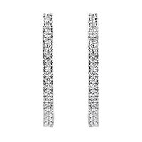 10KT White Gold 1 Ct Diamond Hoop Earrings