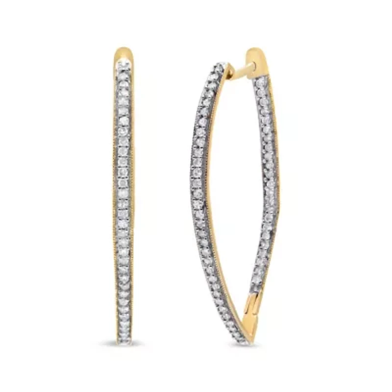10k Yellow Gold Round Diamond Earrings