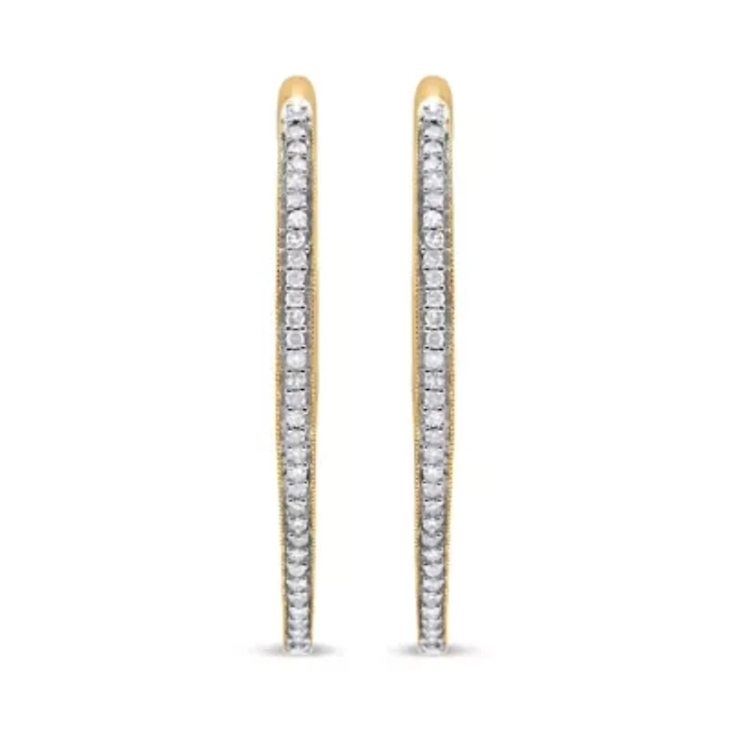 10k Yellow Gold Round Diamond Earrings
