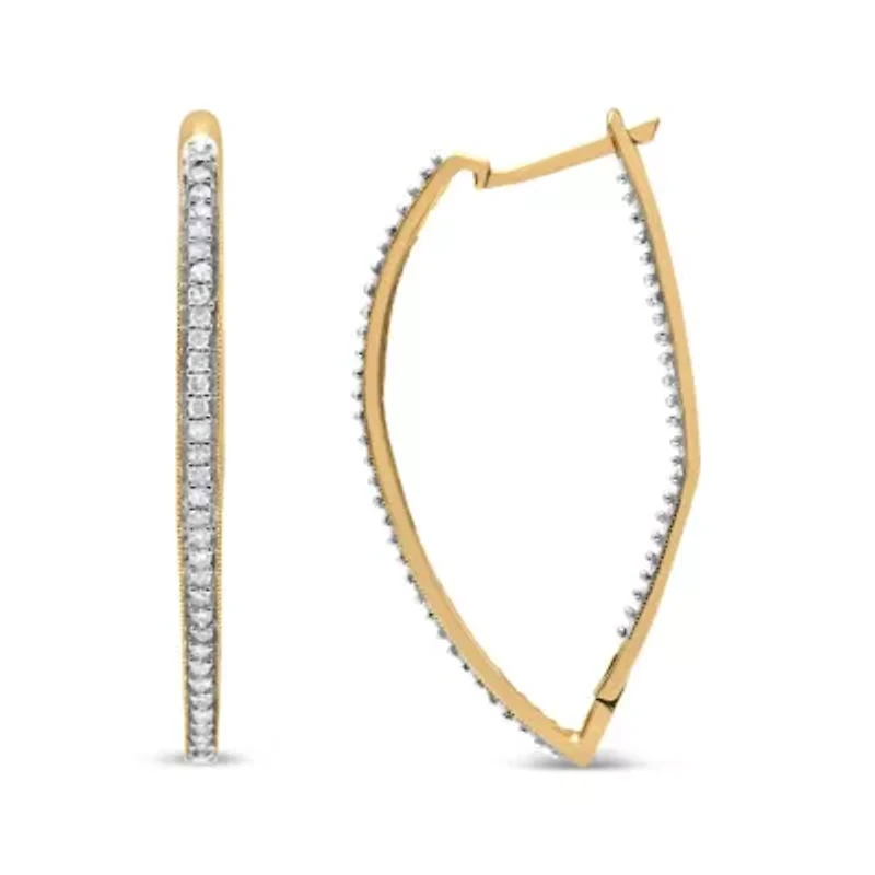 10k Yellow Gold Round Diamond Earrings