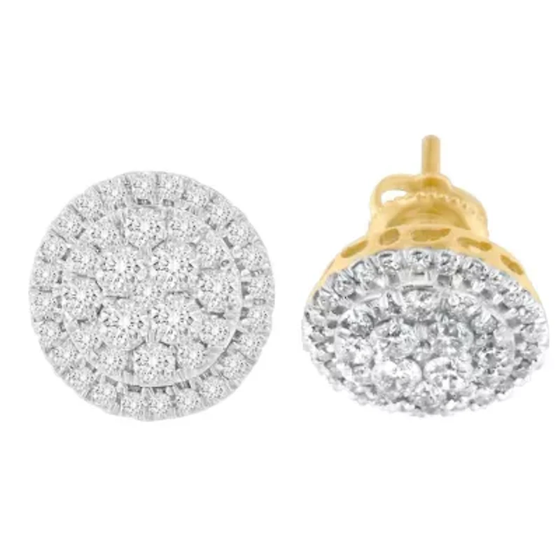 10K Yellow Gold Round Cut Diamond Earrings