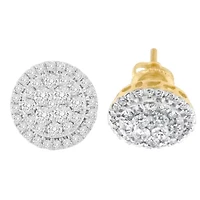10K Yellow Gold Round Cut Diamond Earrings