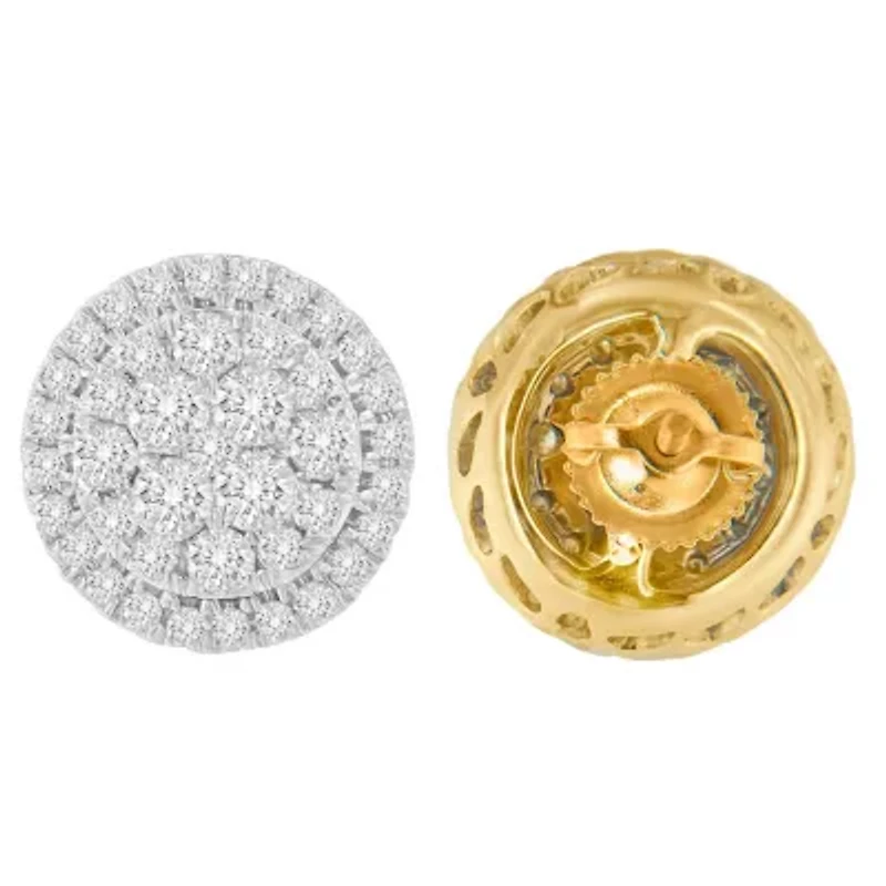 10K Yellow Gold Round Cut Diamond Earrings