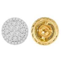 10K Yellow Gold Round Cut Diamond Earrings