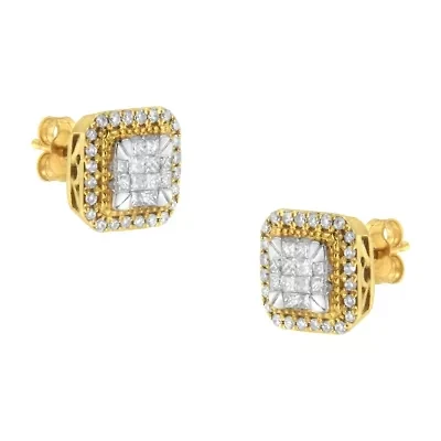 10KT Yellow Gold Diamond Stud Earrings