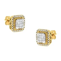 10KT Yellow Gold Diamond Stud Earrings