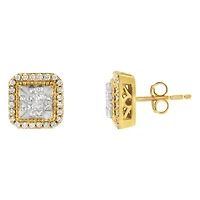 10KT Yellow Gold Diamond Stud Earrings