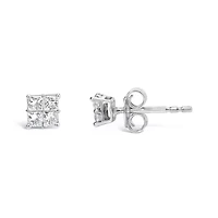 10KT White Gold Diamond Composite Stud Earring